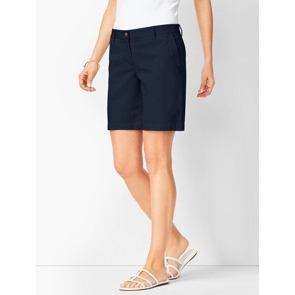 NWT Talbots Navy Girlfriend Chino Short 6” Inseam Size 4 - Picture 1 of 13